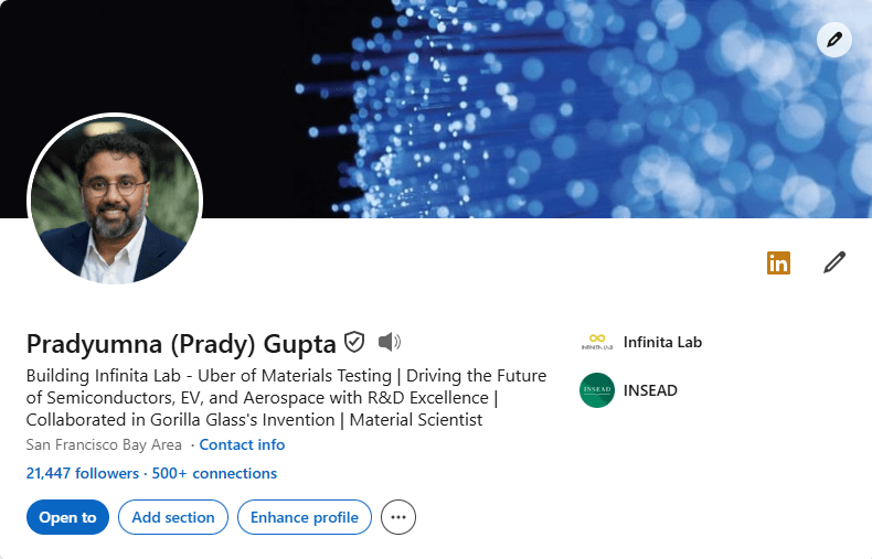 Pradyumna (Prady) Gupta LinkedIn profile